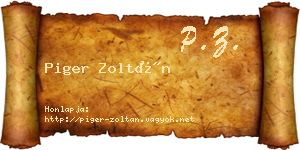 Piger Zoltán névjegykártya